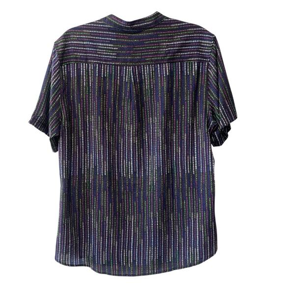 ChArmkpR Short Sleeve Round Neck Half Button Pullover Shirt Multi Color Size M - Picture 2 of 6